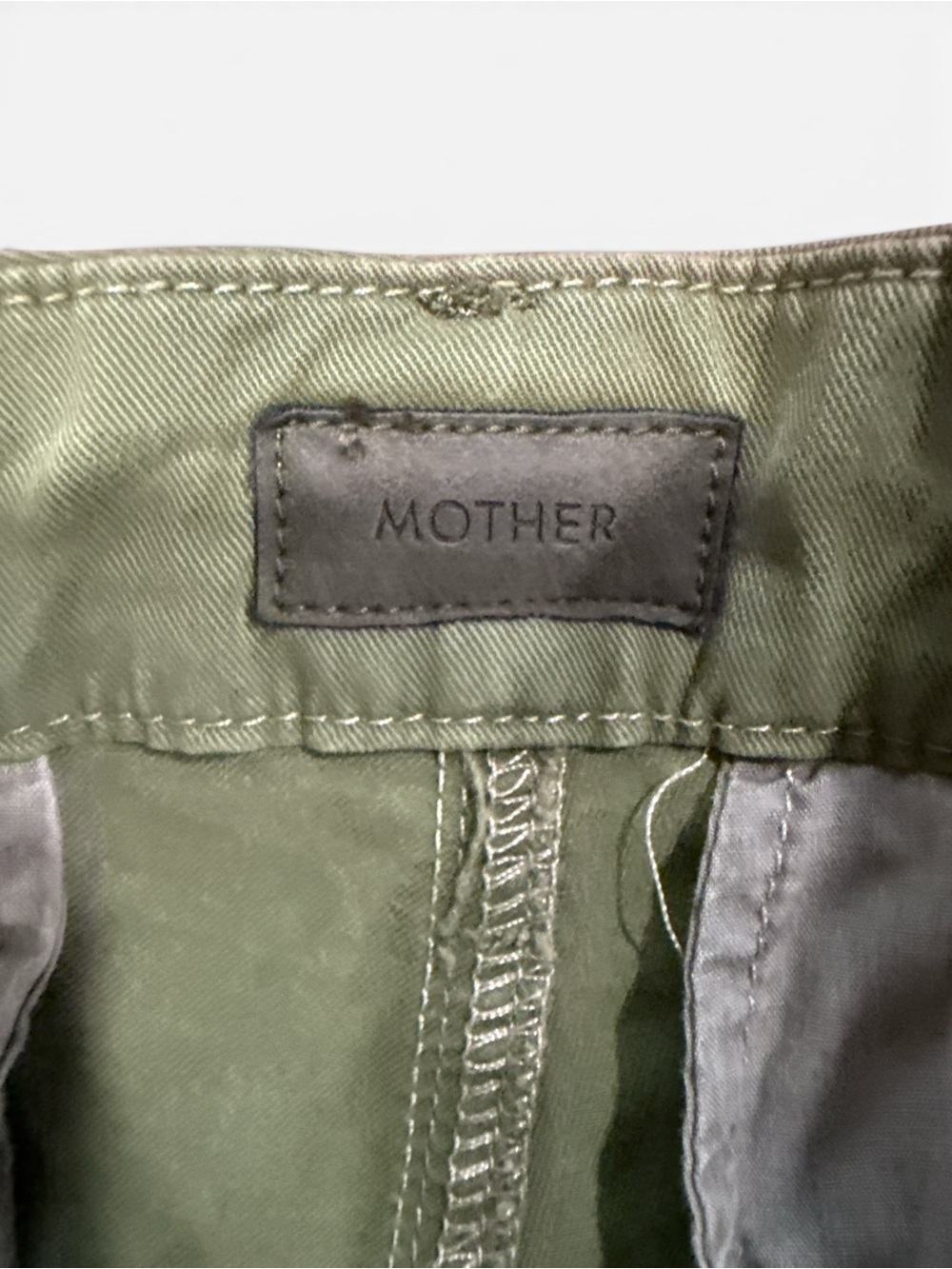 Mother The Shaker Prep Fray Pants in Fatigue Green Women’s Size 26 - Picture 6 of 14